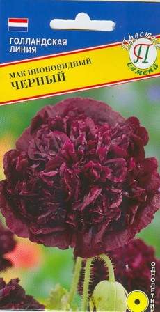 Мак пионовидный Махровый Черный (престиж) 0,1 гр однолетний