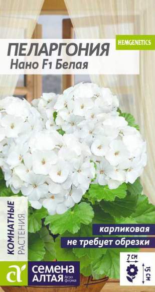Пеларгония Нано белая F1 (семена Алтая) 3 шт – купить в г. Омск Пеларгония Нано белая F1 (семена Алтая) 3 шт – купить в г. Омск