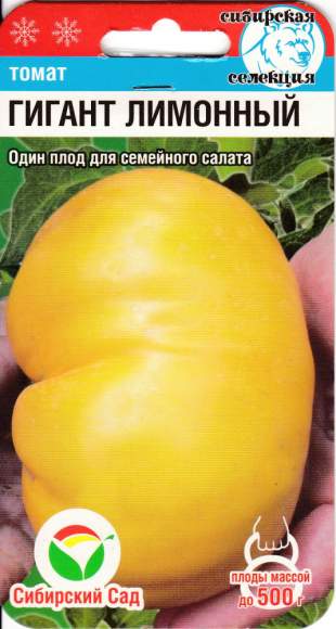 Томат Гигант лимонный (сибирский сад) 20шт