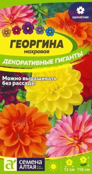 Георгина Декоративные гиганты (семена Алтая) 0,2гр  – купить в г. Омск
