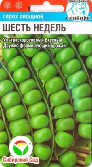 Горох 6 недель овощной (сибирский сад) 5,0 гр  – купить в г. Омск